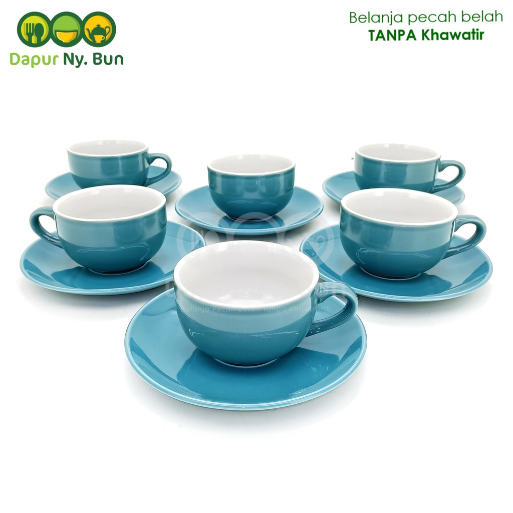 6 pasang Cangkir Set Two Tone / 2 Warna - Cangkir Kopi - Teh | Shopee