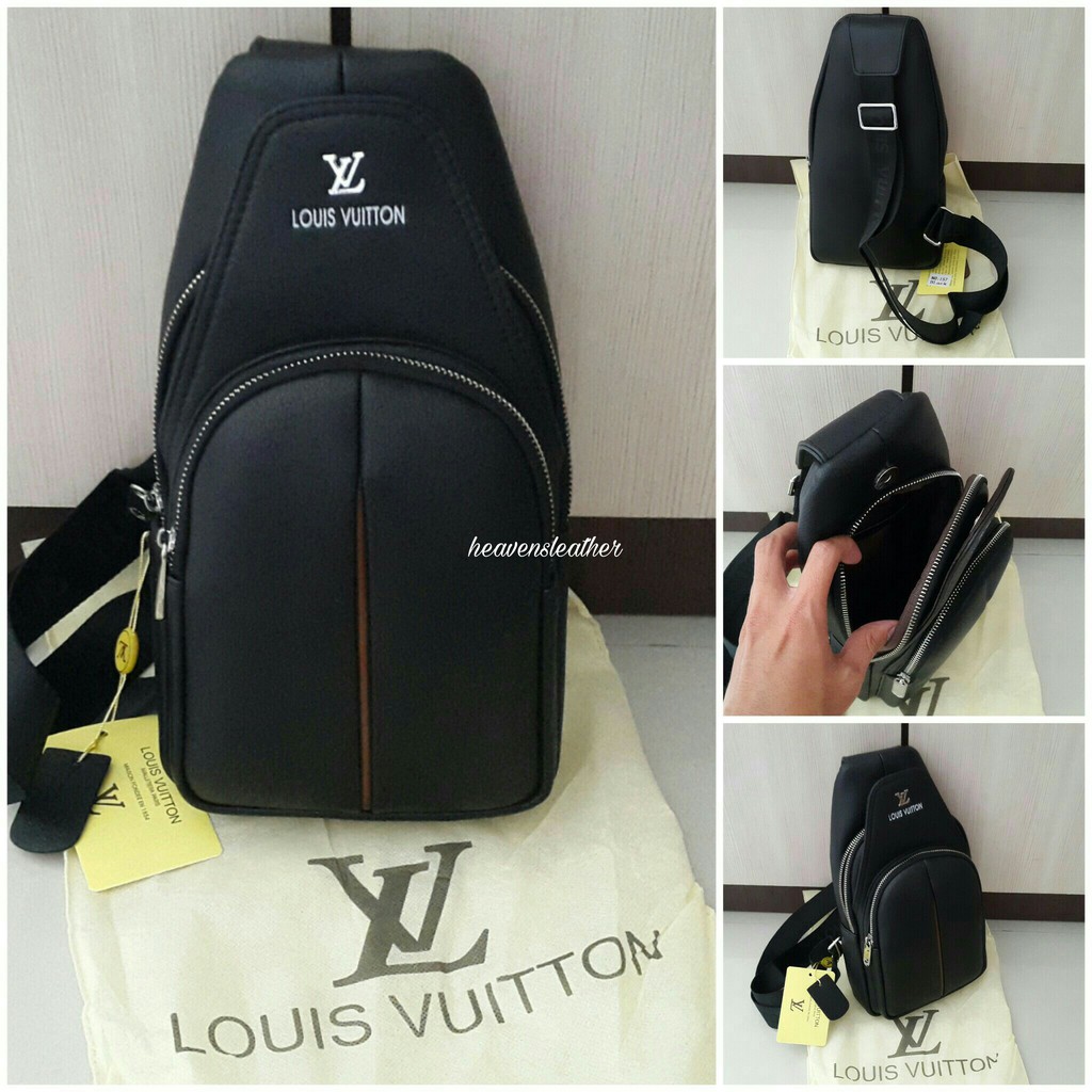 TAS SELEMPANG TAS SLEMPANG TAS PRIA TAS COWOK TAS LAKI TAS IMPORT SLING BAG SLINGBAG LV HITAM 157