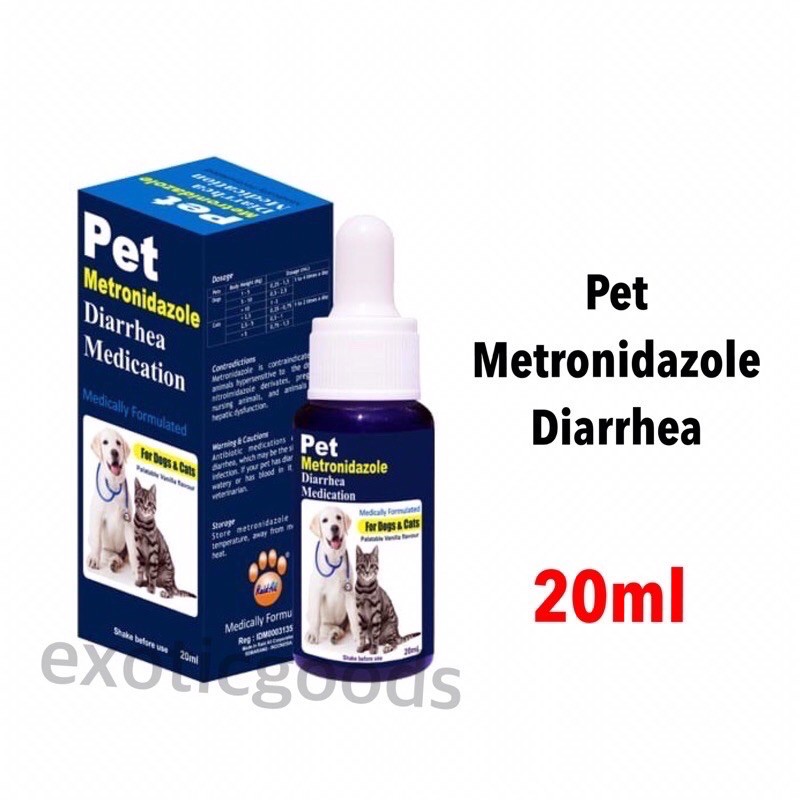 EXOTICGOODS PET METRONIDAZOLE DIARRHEA 20ml OBAT DIARE KUCING OBAT MENCRET KUCING OBAT DIARE ANJING MENCRET