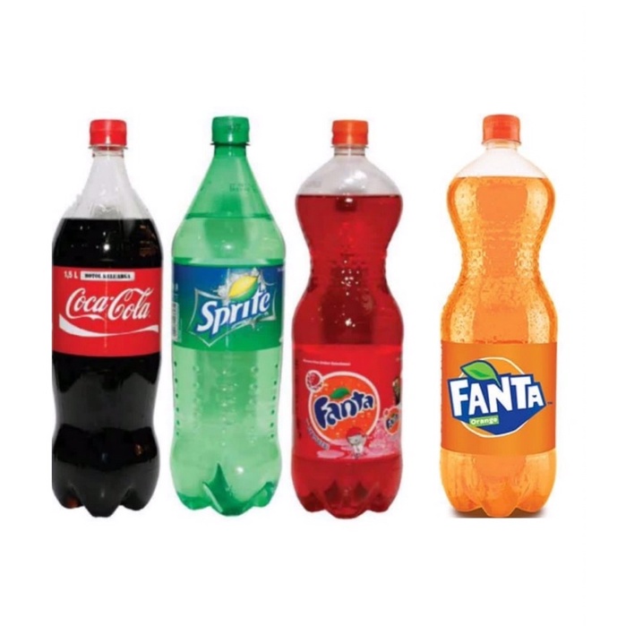 Minuman Soda Fanta Sprite Coca Cola 1.5 Liter 1500 ml - 1 Krat Isi 12 Botol Soft Drink