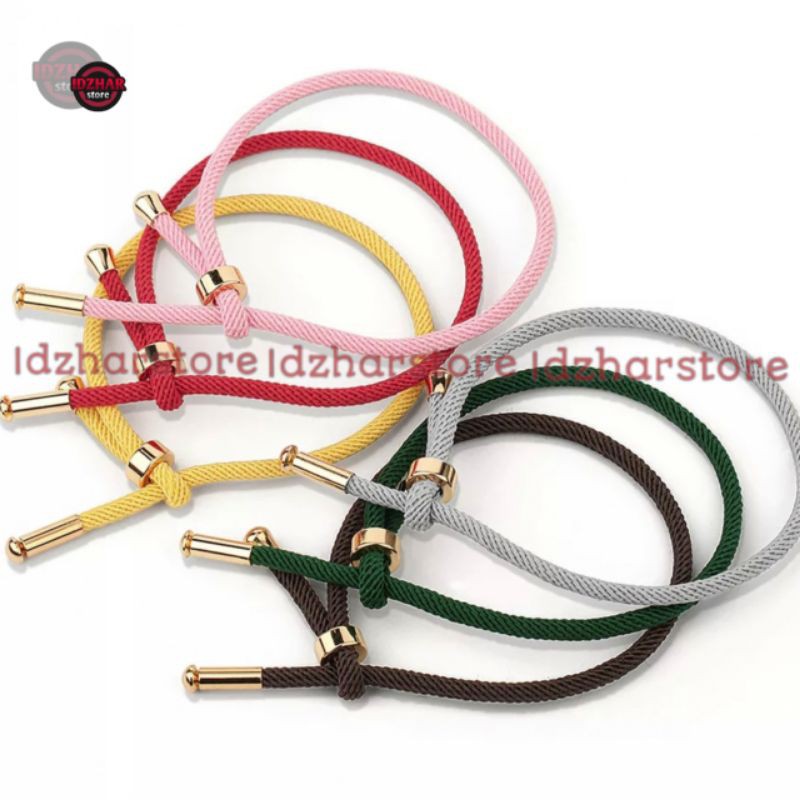 Gelang Tali Serut Polos Untuk Liontin Charm atau emas hongkong