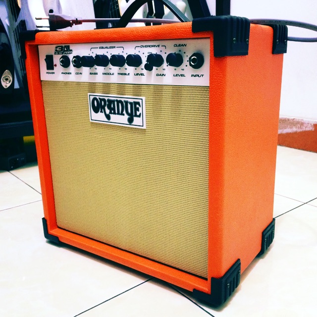 Ampli gitar orange 8inc (clean & overdrive),bisa input2 gitar,bisa pake headphone