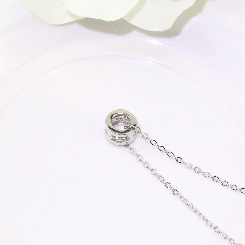 Diamond-Set Circle Hollow-out Simple Korean-Style Necklace Jewelry