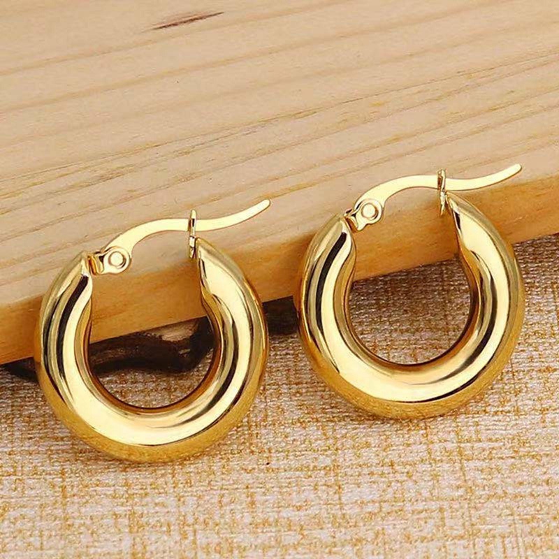 925 Sterling Silver Metal Drop Circle Hoop Earrings For Women Glossy Personality French Ear Buckle S