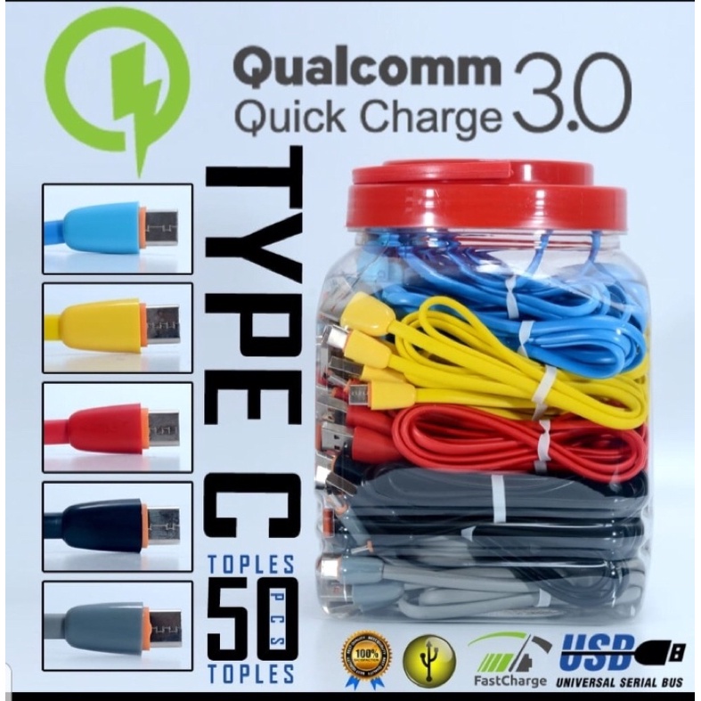 Kabel Data Makaron Type C Qualcomm 3,0