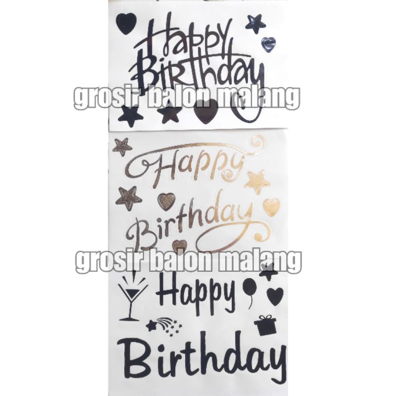 stiker sticker balon bening bobo pvc happy birthday tempelan