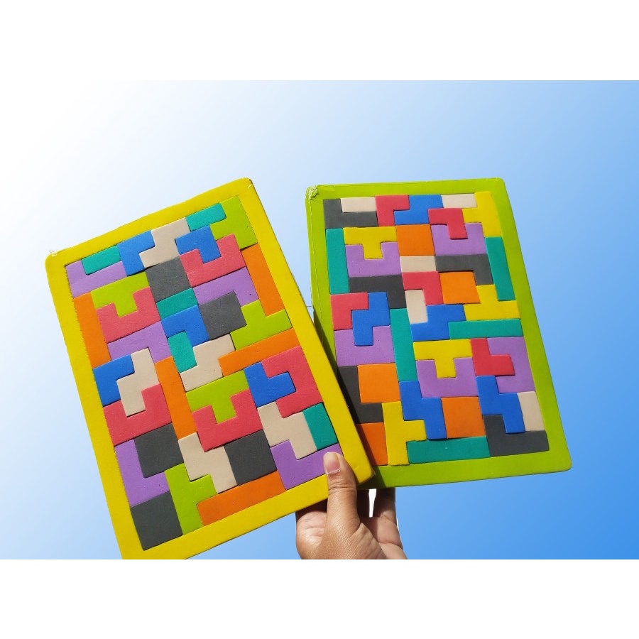 Mainan Anak Asah Otak Tetris Balok Tetris Game Kids  Eva Puzzle