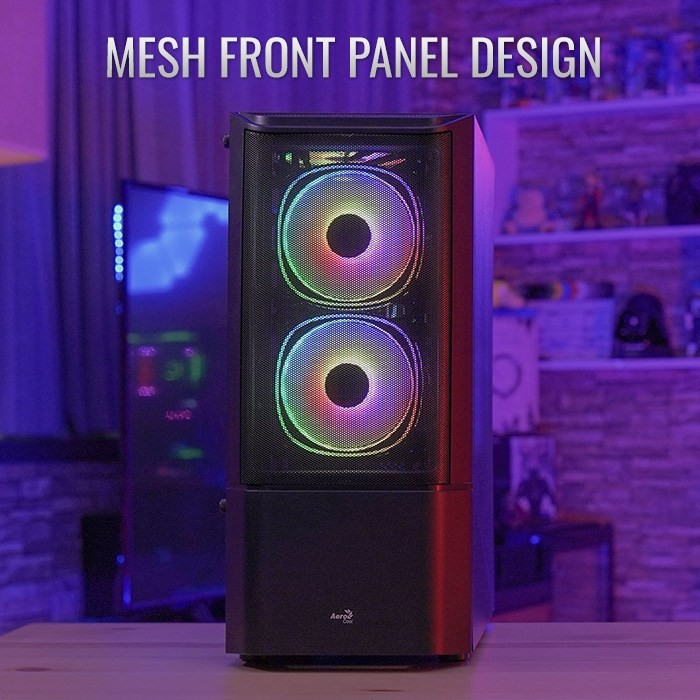 AEROCOOL QUANTUM MESH MID TOWER CASE TEMPERED GLASS