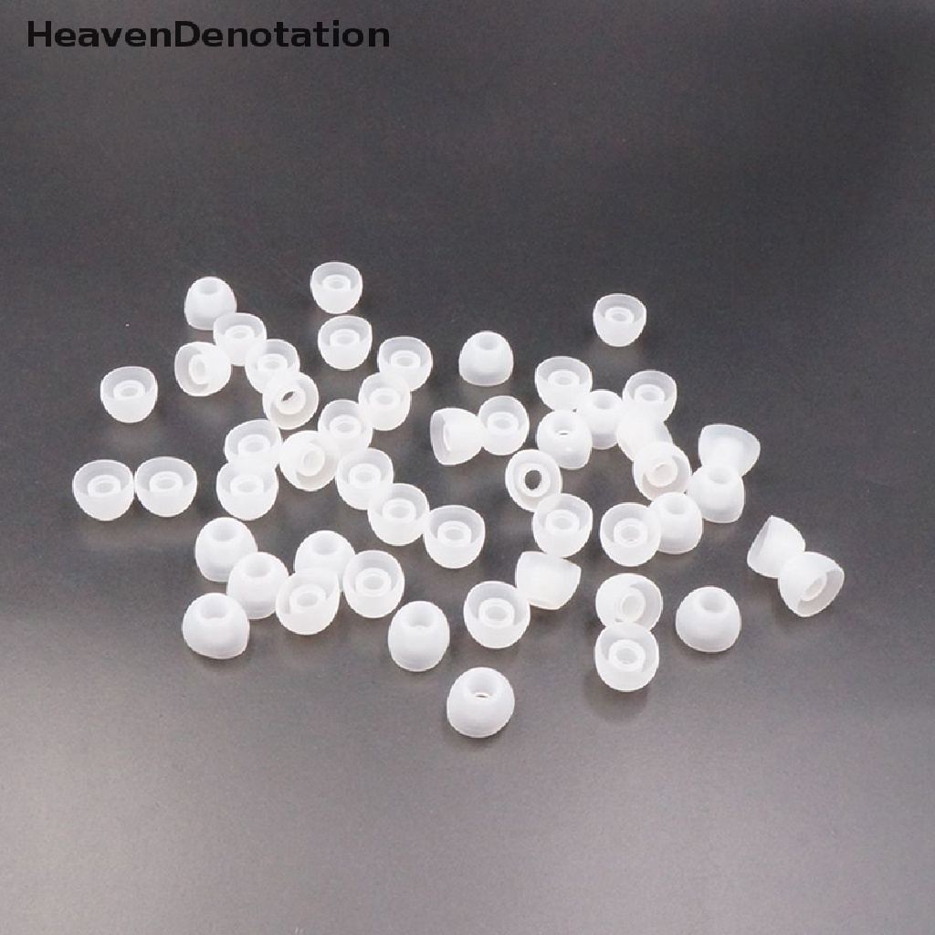 (Heavendenotation) 50pcs / Set Pad / Bantalan Telinga Pengganti Bahan Silikon Transparan 11mm Untuk Earphone In-Ear