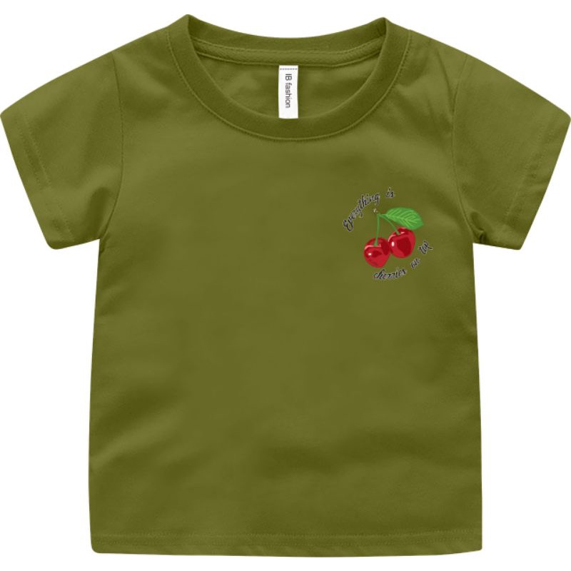 Baju Kaos anak Unisex Anak Laki laki Dan perempuan Cherry Baju Oblong Anak T shirt Ank cewek