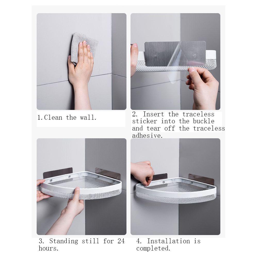 Populer Rak Penyimpanan Logam Besi Dilepas Dapur/ Aksesori Kamar Mandi Self-Adhesive Toilet Organizer