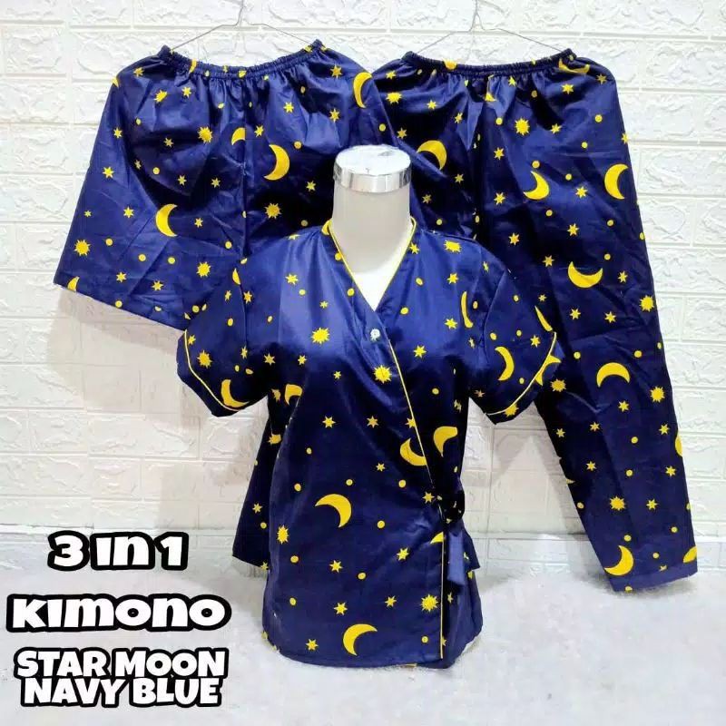 3 in 1 Piyama Wanita / Baju Tidur Wanita / Pajamas Cewek / Katun Jepang / Baju Korea Kimono Wanita