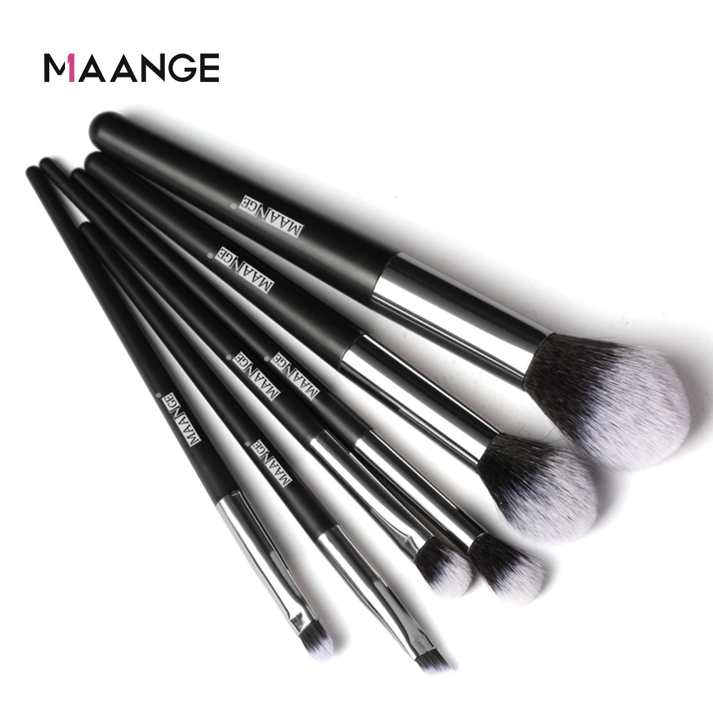 Maange 6pcs Kuas Kosmetik Pemula Untuk Bedak, Kuas Make Up Perona Mata Perona Pipi Dengan Tas