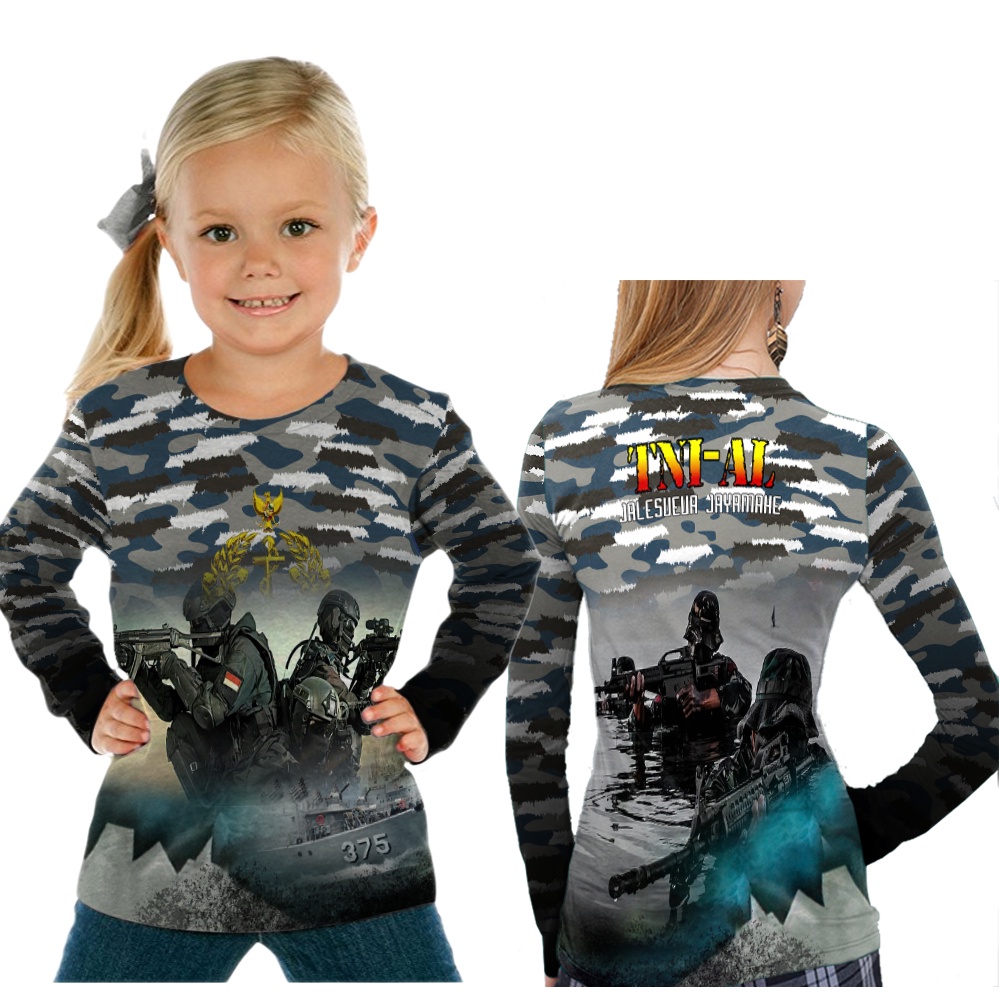KaosArmy - Kaos TNI-AL Lengan Panjang | Kaos TNI AL Anak | Kaos TNI-AL Loreng