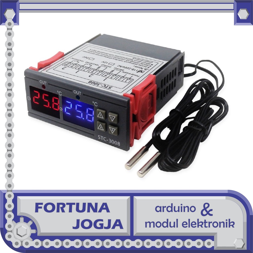STC-3008 Termostat Digital 110V-220V AC 12V DC Dual Thermostat - AC 110-220V