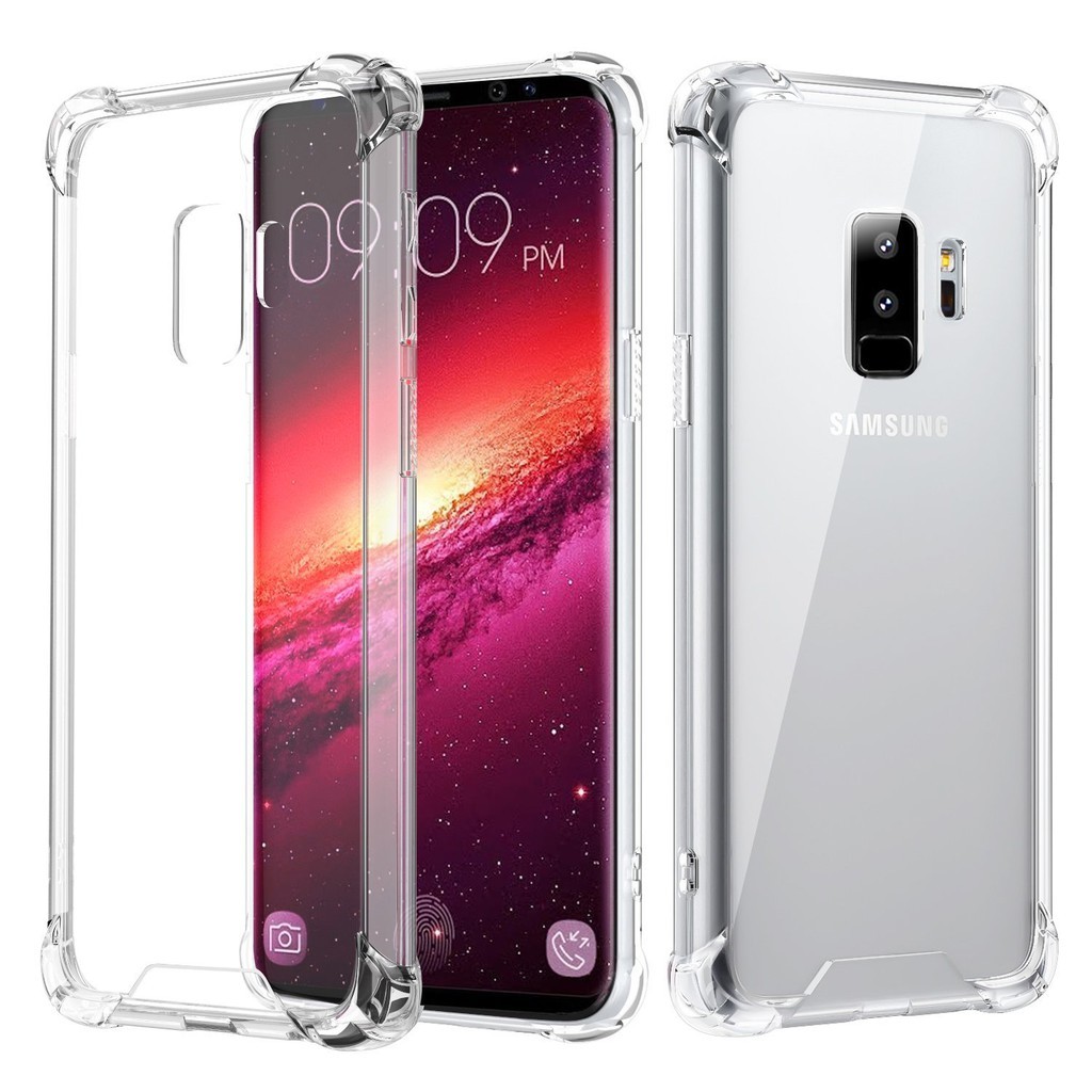 Case Hybrid Armor Shockproof Bahan TPU Kristal Bening untuk Samsung Galaxy modles S8 S9 Note 8