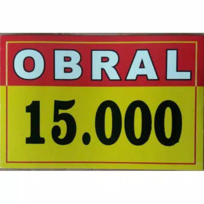 

Nominal tulisan obral 15000 Display karton