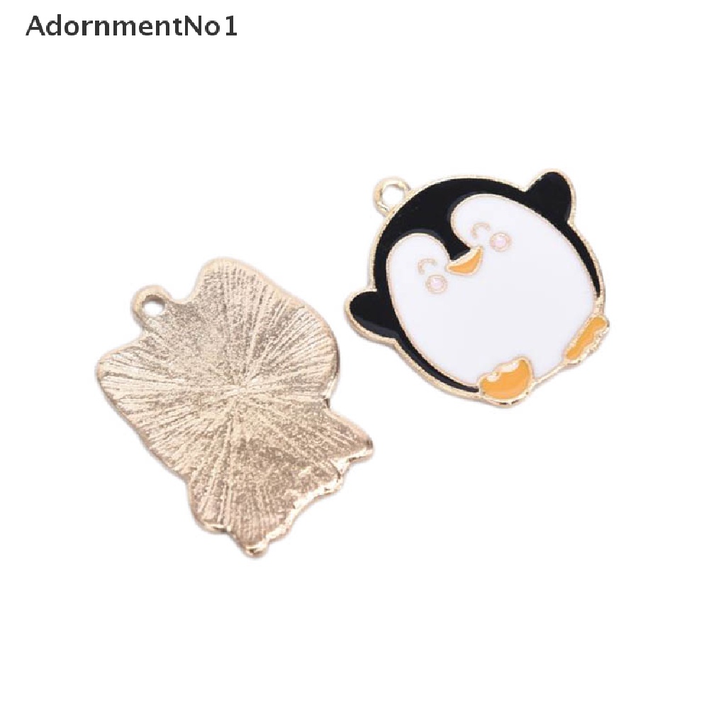 (AdornmentNo1) 10pcs / Set Liontin Enamel Bentuk Penguin / Anjing Bahan Alloy Untuk Kerajinan Tangan DIY