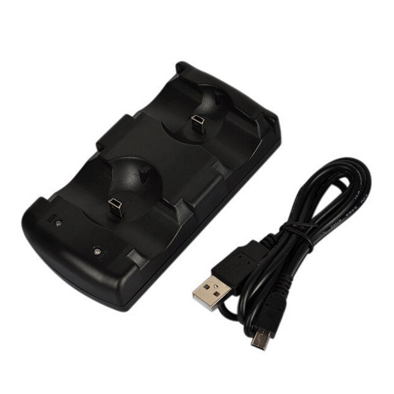 (LUCKID) Dock charging usb Warna Hitam Untuk playstation 3 ps3 move