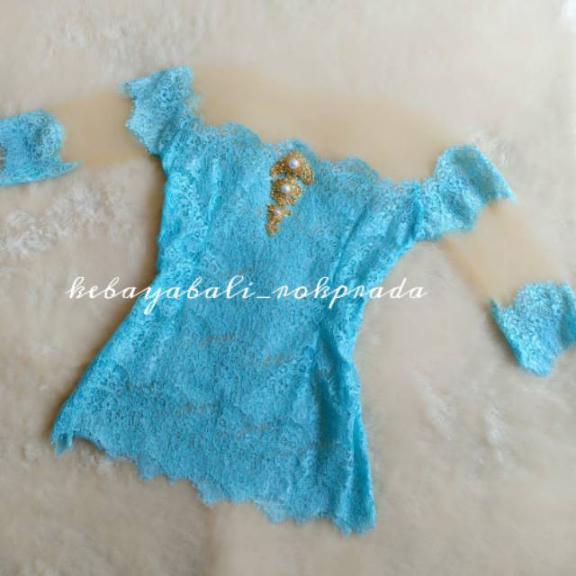 Kebaya sabrina modifikasi baby blue