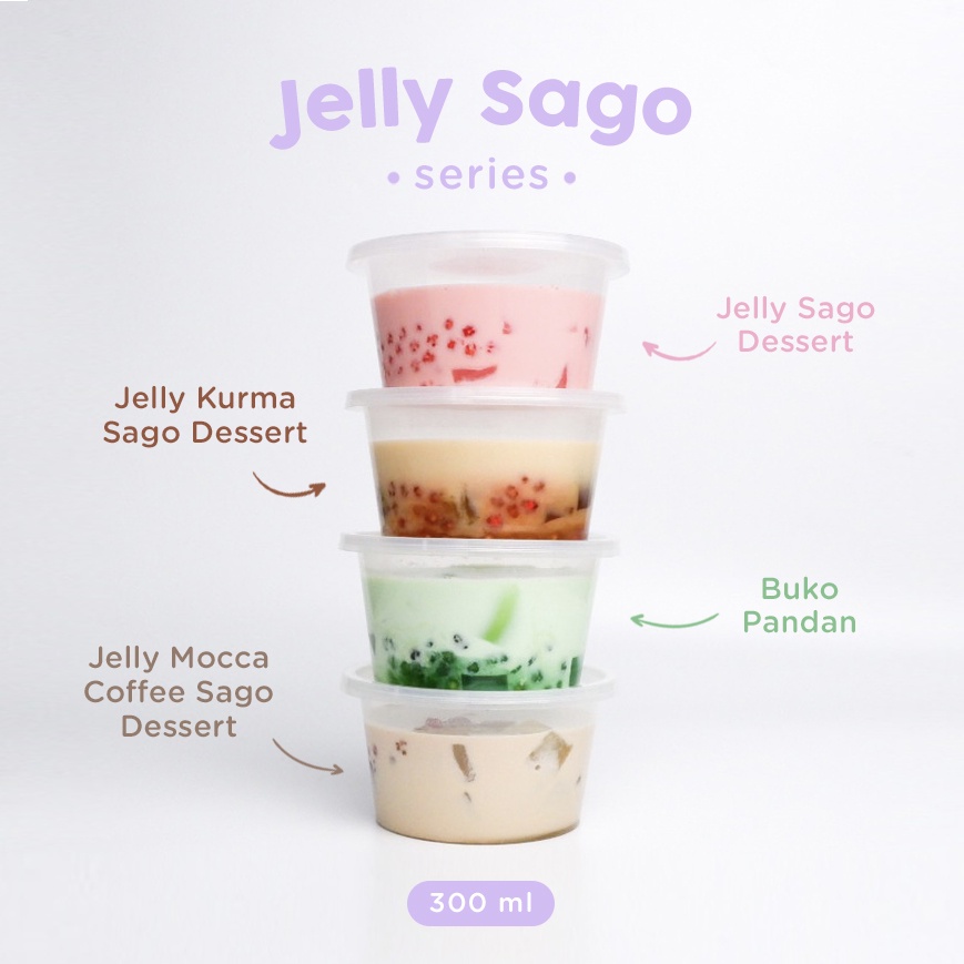 

Jelly Sago Dessert 300 ml / Dessert Kurma / Buko Pandan / Jelly Minuman / Takjil