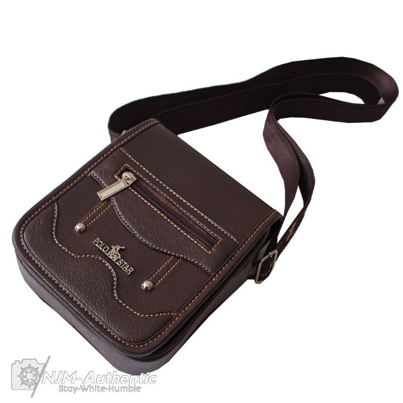 Tas kulit-tas selempang Bahu Kerja kulit pria tas selendang kulit pria crossbody bag kulit pria outdoor-Coffee