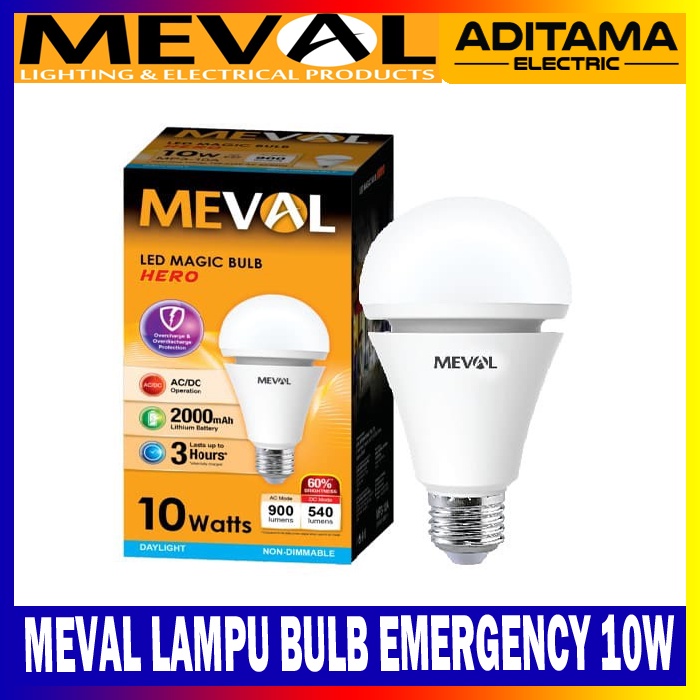 MEVAL LAMPU BULB EMERGENCY 10 WATT/ MEVAL LAMPU AJAIB ALADIN 10W