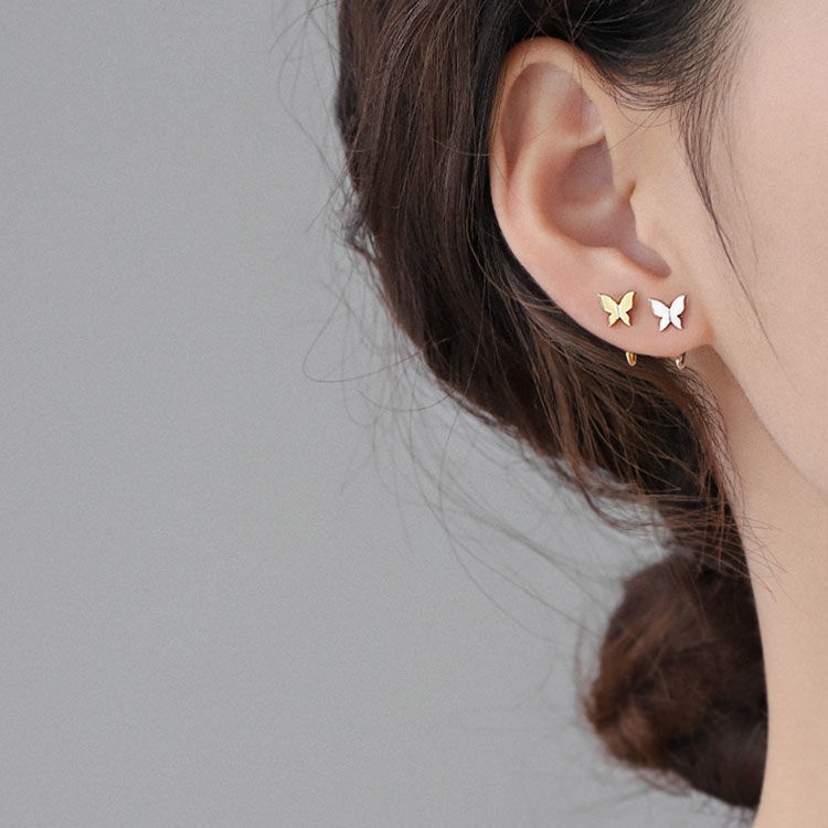 INS Fashion Trend Butterfly Earrings Female 2021 New Korean Temperament Simple and Versatile Earrings Design Sense Accessories Jewelry Gifts