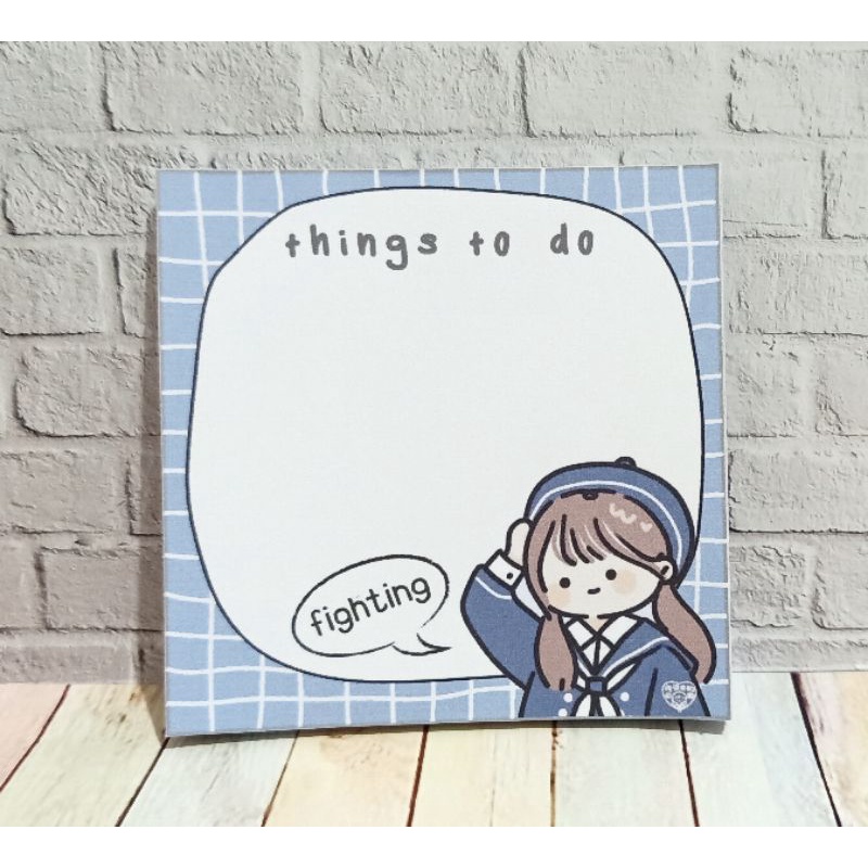 

MEMO PAD LUCU MOTIF BLUE UNIFORM GIRL THINGS TO DO