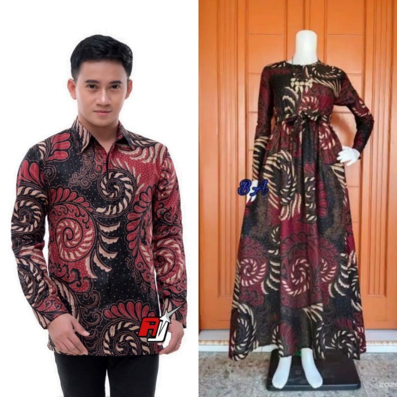 Maura Couple (COD) - Sania Ruffle Batik Couple ori Ndoro jowi DNT Garansi Termurah Shopee-Puser abang