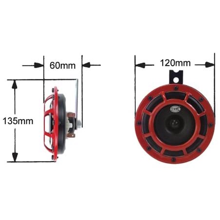 Klakson Hella SUPERTONE Merah Double Disk Red Original + Relay Hella