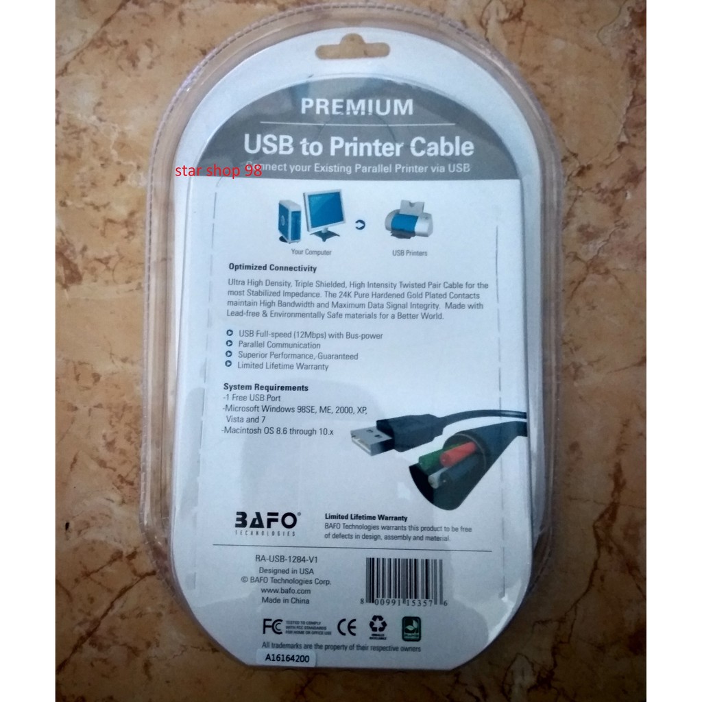 Kabel Converter Bafo Premium Original Usb To Lpt Parallel Printer