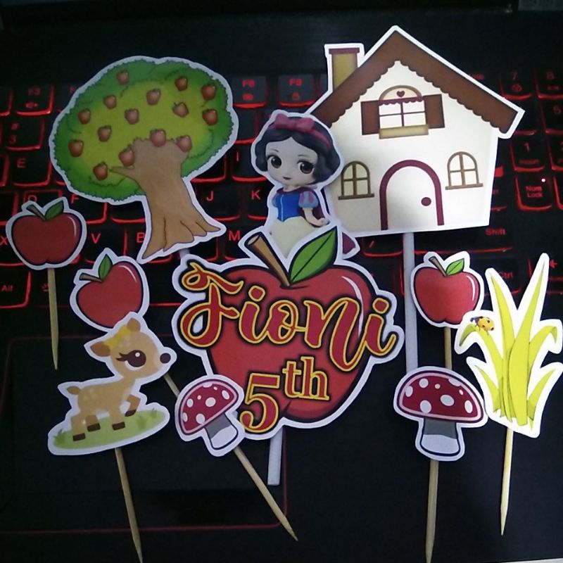 cake topper hiasan kue snow white princess putri salju snowwhite