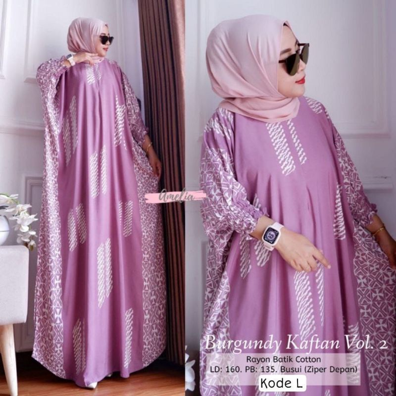 GAMIS KAFTAN CAP LAVENDER JUMBO BUSUI