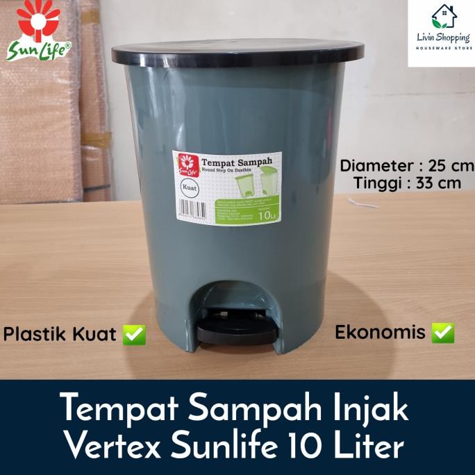 Tempat Sampah Injak Sunlife / injek 10 Liter Vertex Dustbin 10 Liter