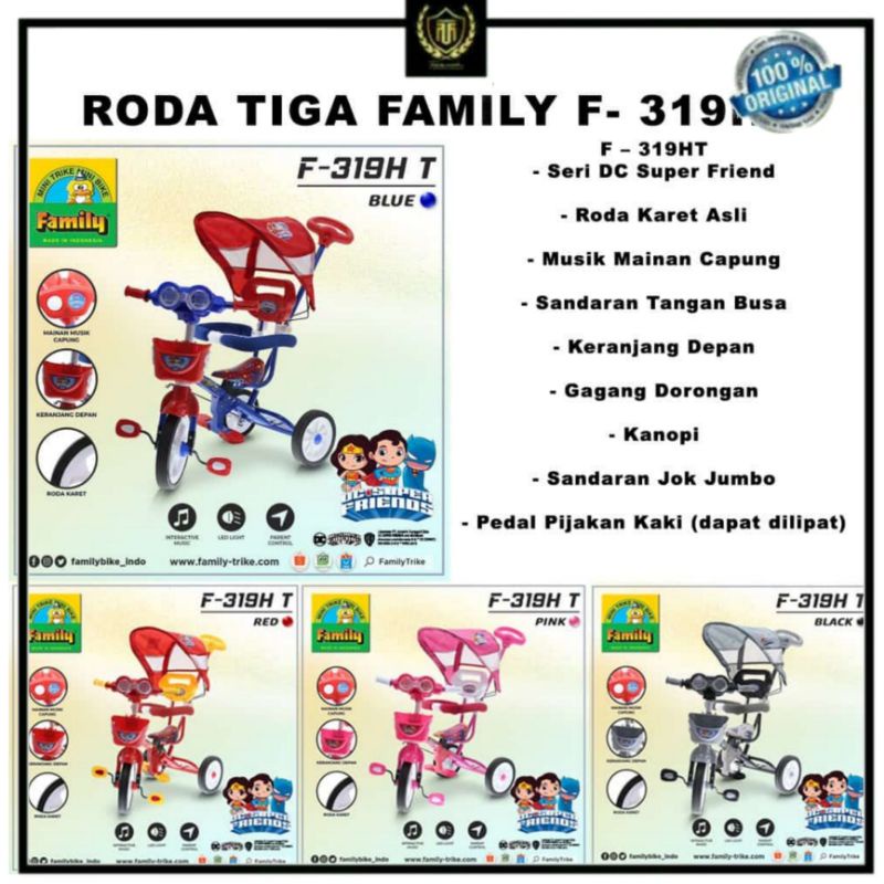 Sepeda anak R3 family F 319HT / sepeda roda Tiga family