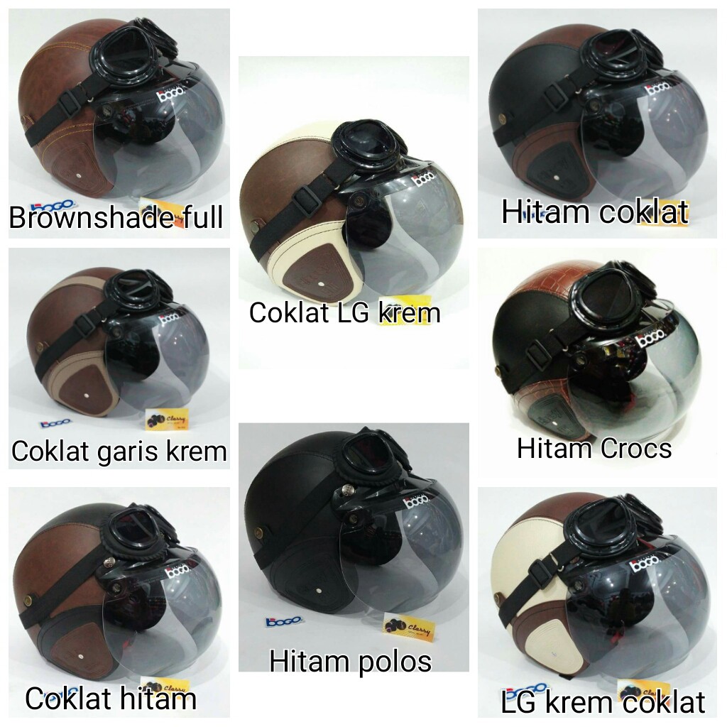 HELM BOGO DEWASA SNI, KACA BOGO ORIGINAL+KACAMATA GOOGLE RETRO