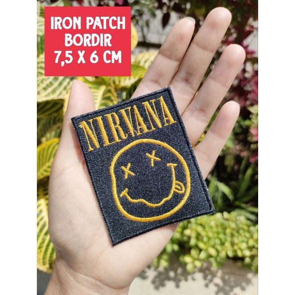 ( Tinggal Setrika ) Iron Patch Bordir Nirvana Patch Iron Bordil Tempel Stiker Baju Sticker Kaos Tamb
