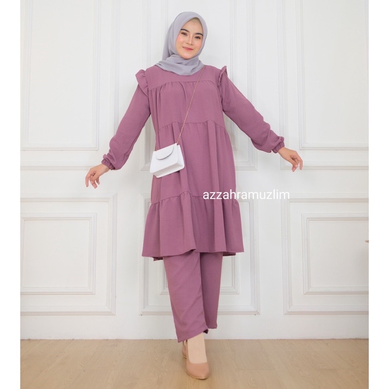 Geisa Set Ld110 - SetCel Crinkle AirFlow One Set Crinkle Jumbo Oversize Setelan Wanita / R.9 -  333-6662