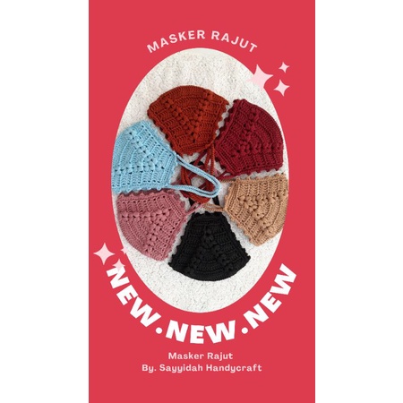 Masker Rajut + konektor masker rajut set/ Masker Hijab Rajut/Strap Masker/Kalung Masker/ Rajut/Handm