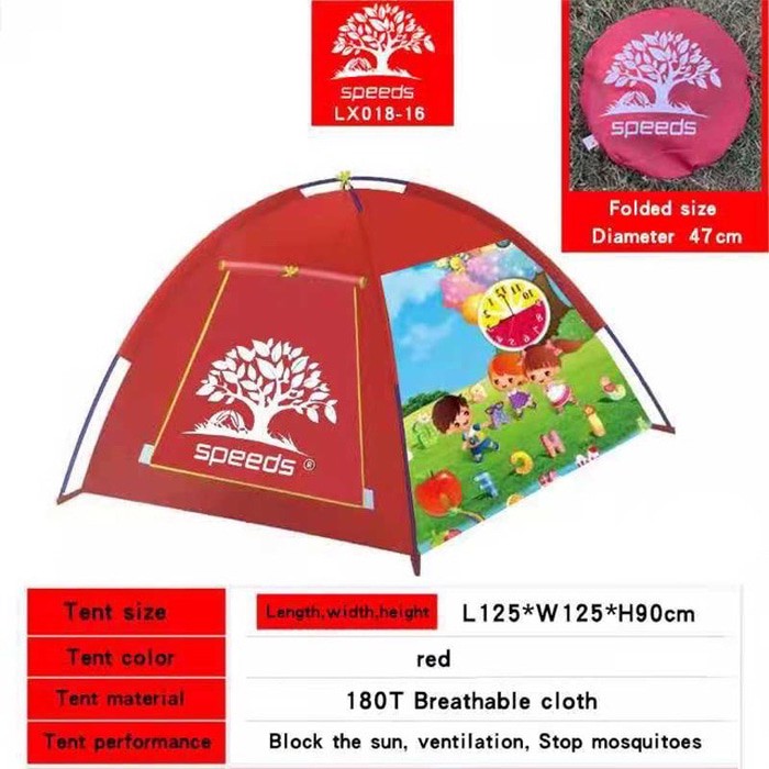 Tenda Camping Mainan Anak Lipat Automatis Portable Ringan 125x125x90cm