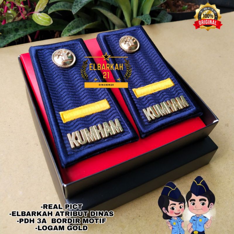 PANGKAT KUMHAM/kemenkumham 3A 3B 3C TERBARU WARNA ABU PDH FUL BORDIR MOTIF TIMBUL PREMIUM