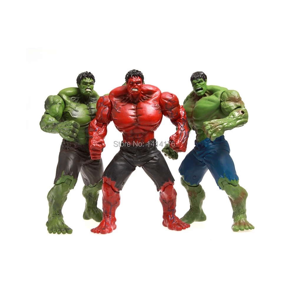 Super Hero Avengers Hulk PVC Action Figure Mainan 25Cm Merah Hijau