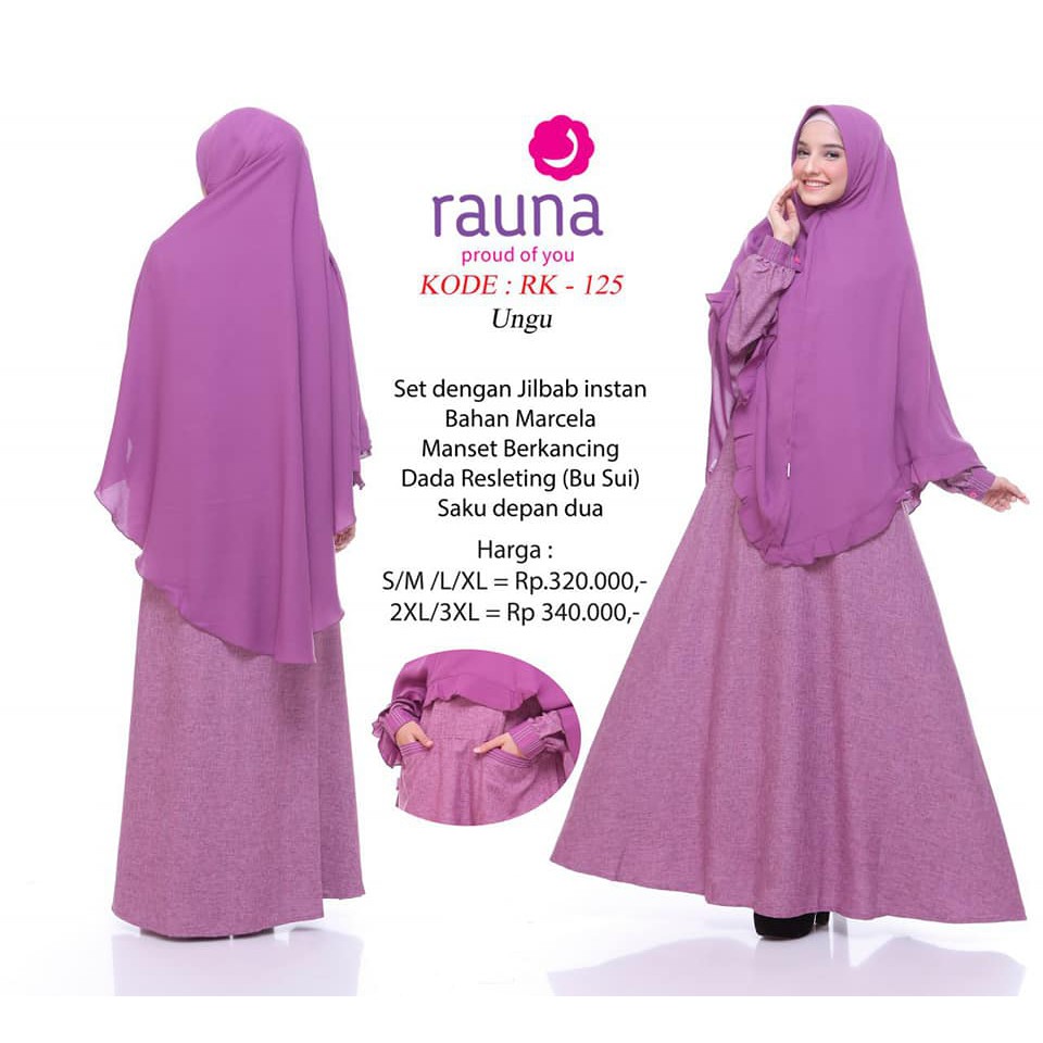 Dress Wanita Syar'i / Gamis Rauna RK- 125 / 126 / Fashion Muslim