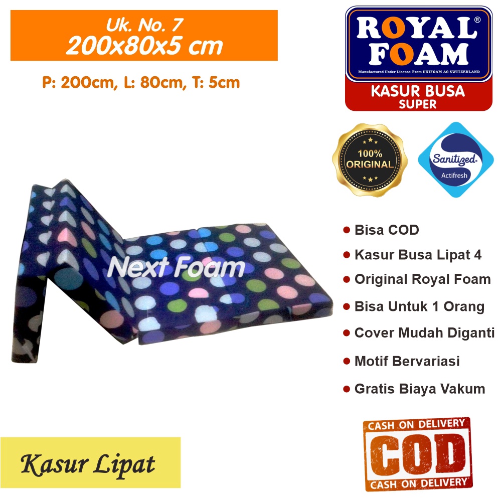 Kasur Busa Lipat Royal Foam Ukuran No 7 200x80x5 cm Tebal 5 cm D23 ORIGINAL