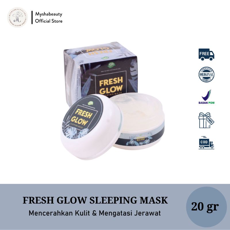 Mako By Seris Sleeping Mask Fresh Glow Glowy Bpom For Acne Bright Skin Masker Mako By Series Sleep Mask Terlaris Shopee Indonesia