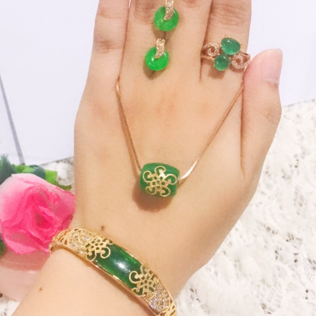 promo set giok gelang giok asli kalung giok  88