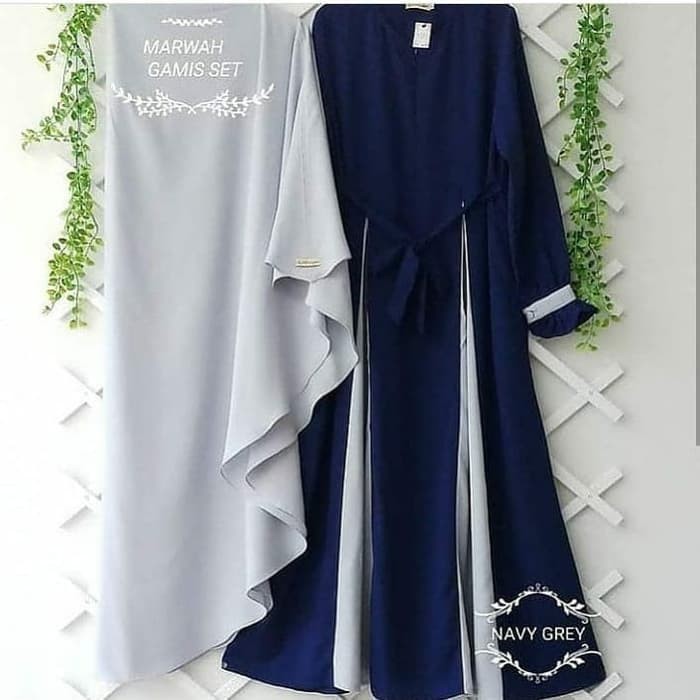 Baju Gamis Setelan Khimar Syari Wanita Muslim Gamus Set Hijab Terbaru Marwah Games Jilbab Murah