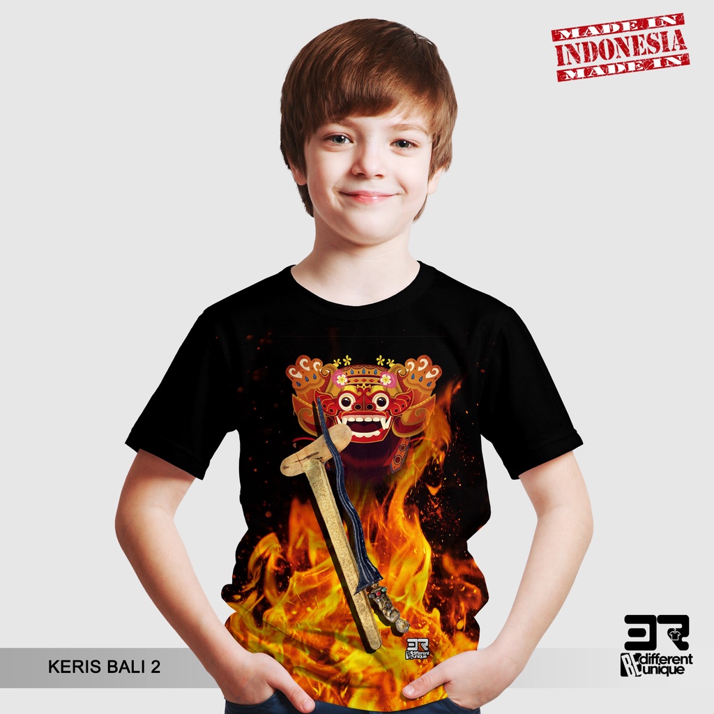 [ COD / BAYAR DI TEMPAT ] KAOS DISTRO PRINTING ANAK ANAK GAMBAR PUSAKA KERIS BALI 2
