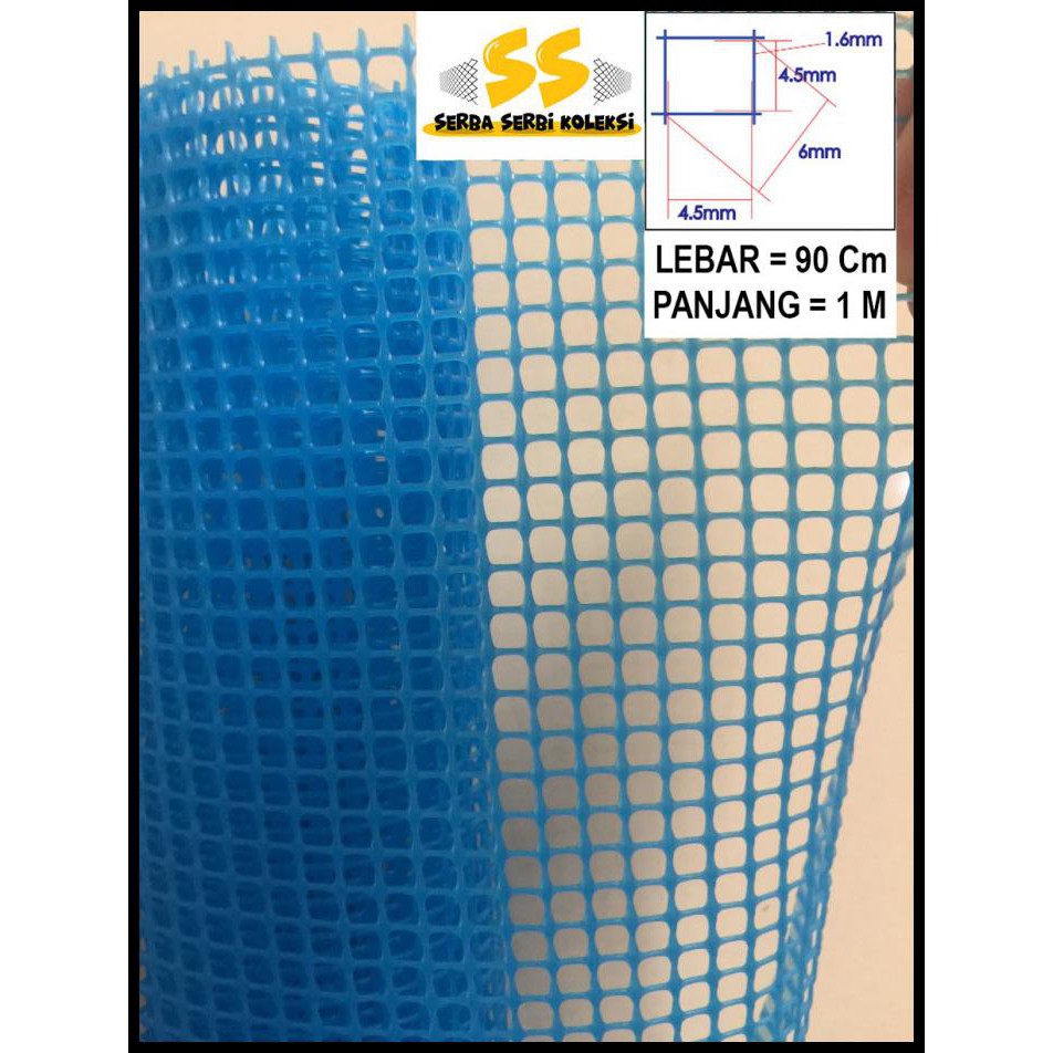 Kawat Jaring Plastik Hdpe Kotak 6 Mm - Biru